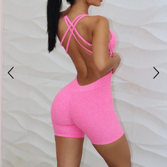 Bombshell Sportswear bodysuit Shorts, Hollywood Pink - Picture 6 of 8
